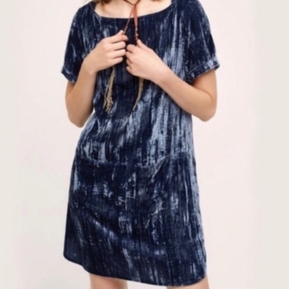 Anthropologie Crushed Velvet mini dress